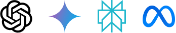 Logos for OpenAI, Gemini, Perplexity and Meta